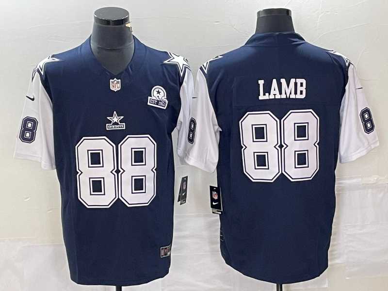 Men%27s Dallas Cowboys #88 CeeDee Lamb Navy Blue FUSE Vapor Thanksgiving 1960 Patch Limited Stitched Jersey->dallas cowboys->NFL Jersey